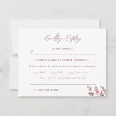 Rustic Boho Chic Fall Wildblume Wedding RSVP Card (Vorderseite)