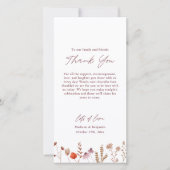Rustic Boho Chic Fall Wildblumen Hochzeit Dankeskarte (Vorderseite)