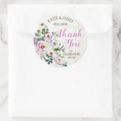 Rustic Boho Chic Floral Bouquet Wedding Label Runder Aufkleber (Tasche)