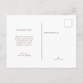 Rustic Boho Chic Foto Wedding Danke Postcard Einladungspostkarte (Rückseite)