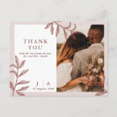 Rustic Boho Chic Foto Wedding Danke Postcard Einladungspostkarte (Vorderseite)