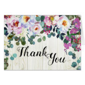 Rustic Boho Chic Peonies Floral Vielen Dank (Vorderseite (Horizontal))