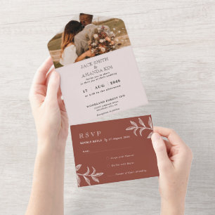 Rustic Boho Chic Wedding in einem RSVP Cards All In One Einladung