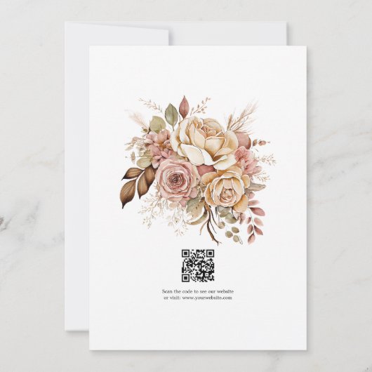 Rustic Boho Chic Western Wedding Cowboy QR Code Save The Date (Rückseite)