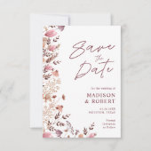 Rustic Boho Chic Wildblume Multiple Foto Hochzeit Save The Date (Vorderseite)
