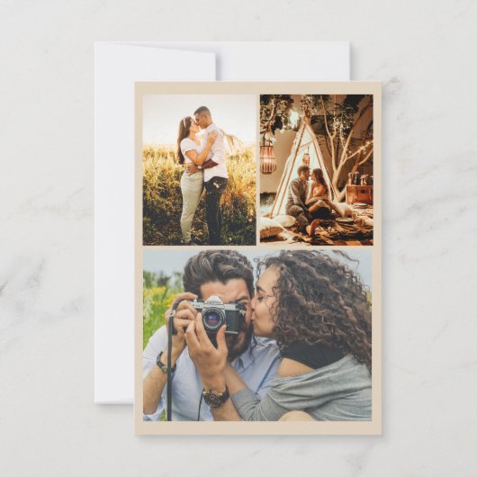 Rustic Boho Chic Wildblume Multiple Foto Hochzeit Save The Date (Rückseite)