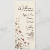 Rustic Boho Chic Wildblumen Earthtone Wedding Programm (Vorderseite)