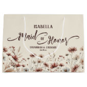 Rustic Boho Chic Wildblumen Trauzeugin Hochzeit Große Geschenktüte (Vorderseite)