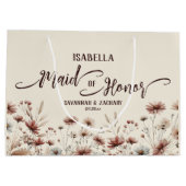 Rustic Boho Chic Wildblumen Trauzeugin Hochzeit Große Geschenktüte (Rückseite)