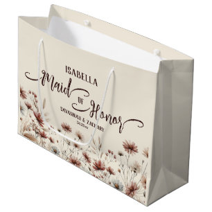 Rustic Boho Chic Wildblumen Trauzeugin Hochzeit Große Geschenktüte