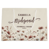 Rustic Boho Chic Wildflowers Bridesmaid Wedding Große Geschenktüte (Vorderseite)