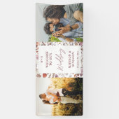 Rustic Boho Chic Wildflowers Photo Wedding Welcome Banner (Vertikal)