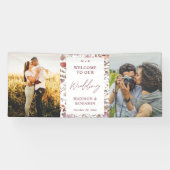 Rustic Boho Chic Wildflowers Photo Wedding Welcome Banner (Horizontal)