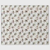 Rustic Boho Christmas Pine Farmhouse Pattern  Geschenkpapier (Flach)