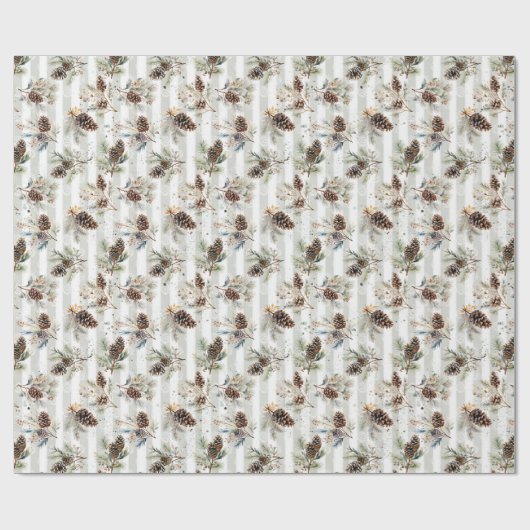 Rustic Boho Christmas Pine Farmhouse Pattern  Geschenkpapier (Flach)