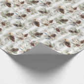 Rustic Boho Christmas Pine Farmhouse Pattern  Geschenkpapier (Ecke)