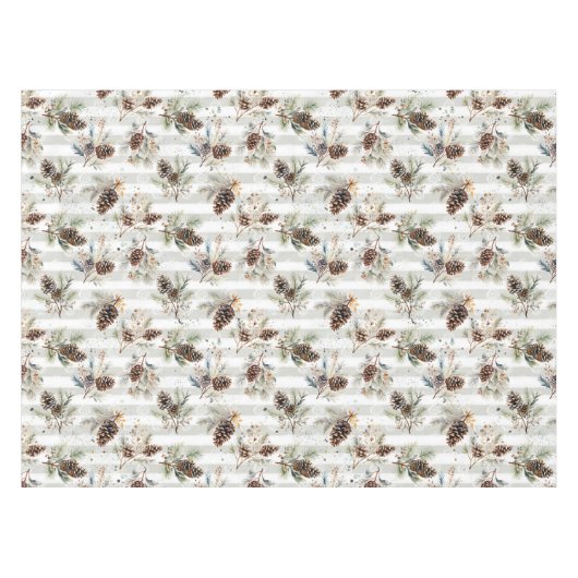 Rustic Boho Christmas Pine Farmhouse Pattern Tischdecke (Vorderseite (Horizontal))