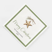 Rustic Boho Christmas Scene Watercolor Dinner  Serviette (Ecke)