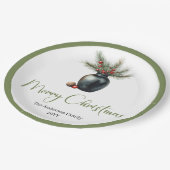 Rustic Boho Christmas Tree in Botanical Style Pappteller (Schrägansicht)