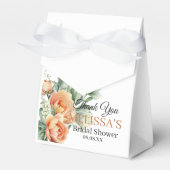Rustic boho coral flowers greenery thank you geschenkschachtel (Vorderseite)