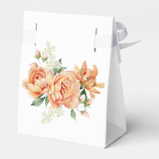 Rustic boho coral flowers greenery thank you geschenkschachtel (Rückseite)