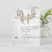 Rustic Boho Cotton and Eucalyptus QR Code Wedding Einladung (Stehend Vorderseite)