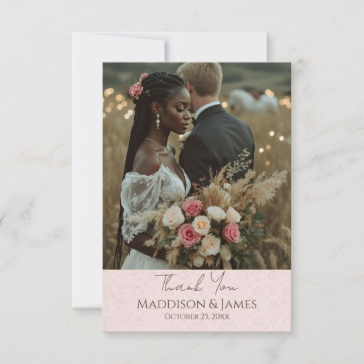 Rustic Boho Country Wedding Dankeskarte (Vorderseite)