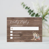 Rustic Boho Cowboy Boots Western Wedding RSVP Karte (Stehend Vorderseite)