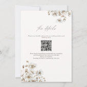 Rustic Boho Cream Floral QR Code Hochzeit Einladung (Rückseite)