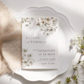 Rustic Boho Cream Floral Wedding Einladung