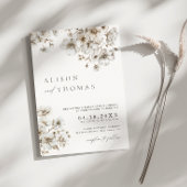Rustic Boho Cream Floral Wedding Einladung