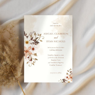 Rustic Boho Daisy Wedding Einladung
