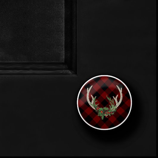 Rustic Boho Deer Antlers | Christmas Kariert Flora Keramikknauf