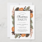 Rustic Boho Dried Orange Weihnachts-Party Einladung (Vorderseite)