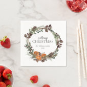 Rustic Boho Dried Orange Wreath Frohe Weihnachten Serviette (Beispiel)