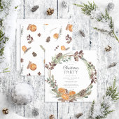 Rustic Boho Dried Orange Wreath Weihnachts-Party Einladung