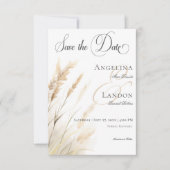 Rustic Boho Dried Tan Grass Wedding Save The Date (Vorderseite)