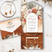 Rustic Boho Earthy Floral Arch All In One Einladung