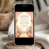 Rustic Boho Earthy Floral Indian Camel Wedding Einladung