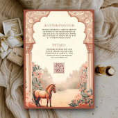 Rustic Boho Earthy Floral Indian Horse Wedding Einladung