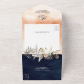 Rustic Boho Earthy Floral Terracotta Marine Hochze All In One Einladung (Außenbereich)