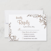 Rustic Boho Earthy Neutral Wildlfower RSVP Card Karte (Vorderseite)