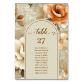 Rustic Boho Earthy Rusty Ivory Sage Floral Wedding Tischnummer (Vorderseite)