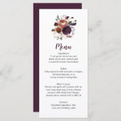 Rustic Boho Eggplant Lila Butter Rum Menu Cards Menükarte (Vorne/Hinten)