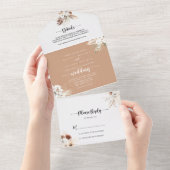 Rustic Boho Elegant Blumenhochzeit All In One Einladung (Abreißen)