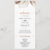 Rustic Boho Elegant Floral Wedding Program Programm (Vorderseite)