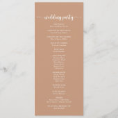 Rustic Boho Elegant Floral Wedding Program Programm (Rückseite)