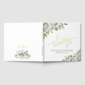 Rustic Boho Eucalyptus Verlasst Elegante Foil Wedd Gästebuch (Voll)