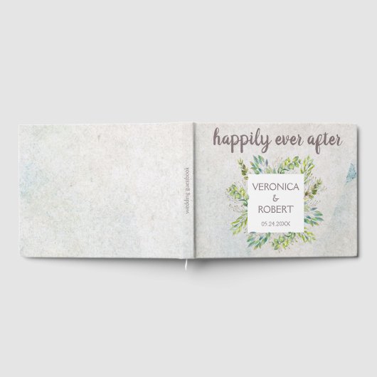 Rustic Boho Eukalyptus Greenerity Hochzeitsempfang Gästebuch (Voll)