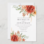 Rustic Boho Fall Blume Hochzeit Einladung (Vorderseite)